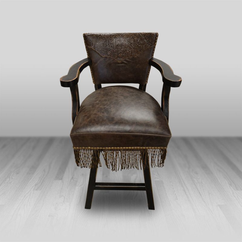 cowhide western furniture Solid Fringed Leather Cowboy Barstool
