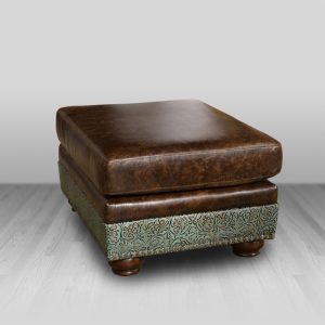 cowhide western furniture box top square ottoman