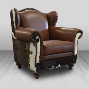 cowhide western furniture nakota wing accent chair
