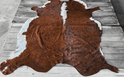 Premium Cowhide #1 – Brown-Red with White Cowhide