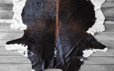Premium Cowhide #26 – Exotic Black-Dark Brown-White Cowhide