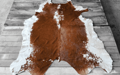 Premium Cowhide #3 – Brown-Red with White Cowhide