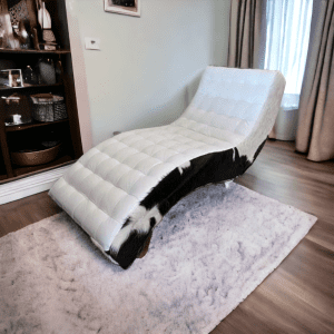 white-leather-cowhide-chaise-lounger